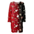 thumbnail image 5 of Delconic Women's Round Neck Casual Long Sleeve Plush Dresses Vermilion D L, 5 of 6