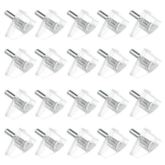 20 pcs Clear Shelf Pegs for Kitchen Cabinet Shelving Support Pins