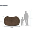 Lumaland 6ft Large Bean Bag Chair with Microsuede Washable Cover, Brown