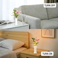 thumbnail image 3 of Artificial Pink Lily Flower Lamp, LED Decorative Light with White Vase, Battery Powered for Bedroom Living Room, Gifts for Women Mom Grandma Girlfriend on Birthday Christmas Valentines Mothers Day, 3 of 13