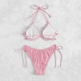 thumbnail image 6 of Afdoent Women's Bikini Sets Women Swimwear Bikinis Solid Swimsuit Ladies Halter Two Piece Swimwears Tankinis Set Beachwear, 6 of 7