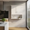 thumbnail image 3 of Demi Bonn Bathroom Wall Cabinet, Wall Mounted Bathroom Cabinet, Medicine Cabinet, Wall Mount Bathroom Cabinet Storage Organizer with Doors and Shelves, for Kitchen Entryway Bathroom, White, 3 of 9