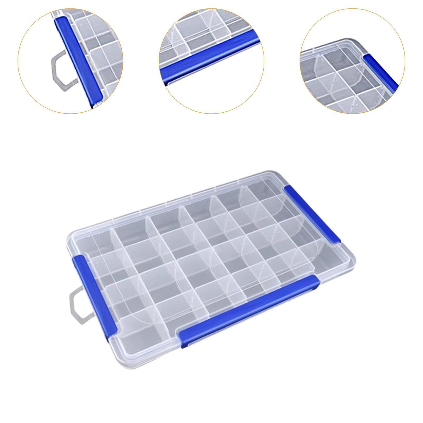Fiocias Clear Organizer Box Bead Organizer Empty Portable Multifunctional Tackle Box for 24 Grid