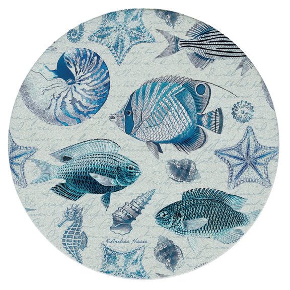Thirstystone "Vintage Sea Life" Single Round Natural Sandstone Coaster