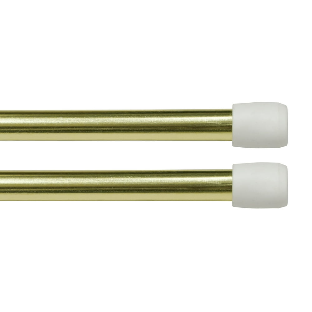 Kenney Strafford 7/16" Spring Tension Rod, 2848", Brass, 2Pack
