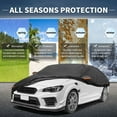 thumbnail image 2 of Unique Bargains Housse de Voiture en Film d'Aluminium, Couverture Complète pour Voiture d'Extérieur, Protection Imperméable Toutes Saisons avec Fermeture Éclair de Porte de Conducteur, Noir pour Subaru WRX Berline, 2 of 8