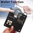 thumbnail image 5 of Nalacover for Samsung Galaxy S21 FE Wallet Case with Card Slots & Metal Finger Ring, Durable PU Leather Back Double Magnetic Botton Flip Kickstand Purse Shockproof Phone Case,Black, 5 of 10