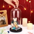 thumbnail image 6 of Glass Cloche Bell Jar Display Dome Case with Wood Base Glass Decoration Bottles DIY, 6 of 9