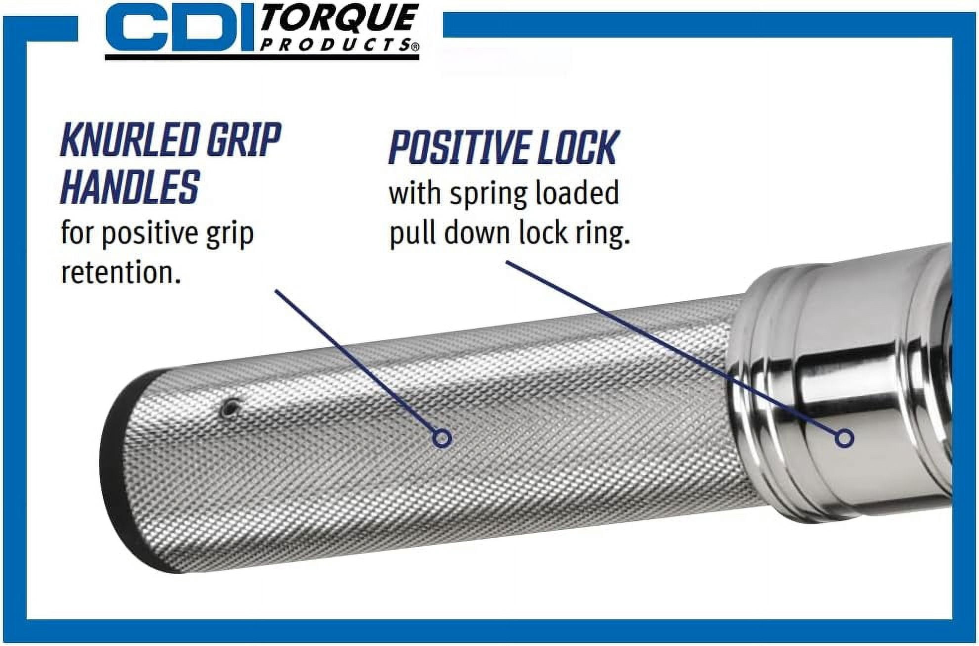 CDI Torque Products 2002MRMH 3/8-Inch Drive Metal Handle Click Type Torque Wrench, Torque Range 30 to 200-Inc