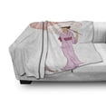 thumbnail image 2 of Umbrella Girl Soft Flannel Fleece Blanket, Slim Woman in a Traditional Dress Beside a Cherry Blossom Tree, Cozy Plush for Indoor and Outdoor Use, 70" x 90", Baby Pink and Multicolor, by Ambesonne, 2 of 5