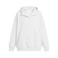 thumbnail image 5 of Gaigiky Hoodies for Women Solid Color Fleece Lined V Neck Long Sleeve Sweatshirt with Pocket Oversized Fall Daily Casual Pullover, 5 of 10