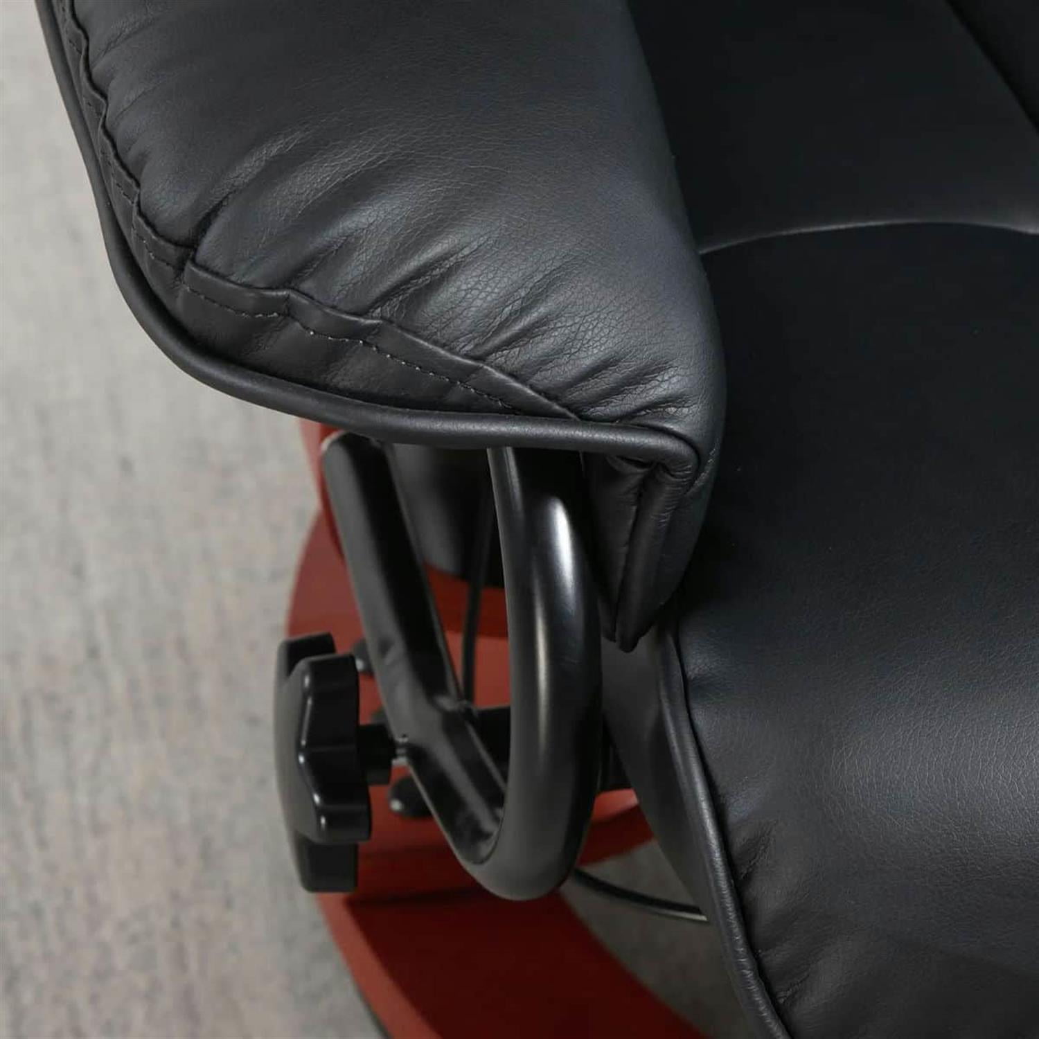 Demi Bonn 40" Modern RV Recliner, High-Quality PU Leather Swivel Armchair with Footrest for Living Room, Black