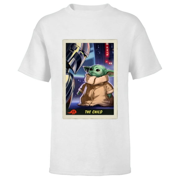 Star Wars The Mandalorian The Child Trading Card - Short Sleeve T-Shirt for Kids - Customized-White
