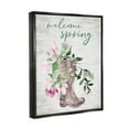 thumbnail image 4 of Welcome Spring Seasonal Rain Boots Flower Arrangement Black Floating Frame Canvas Art, 25 x 31, Made In USA, 4 of 5