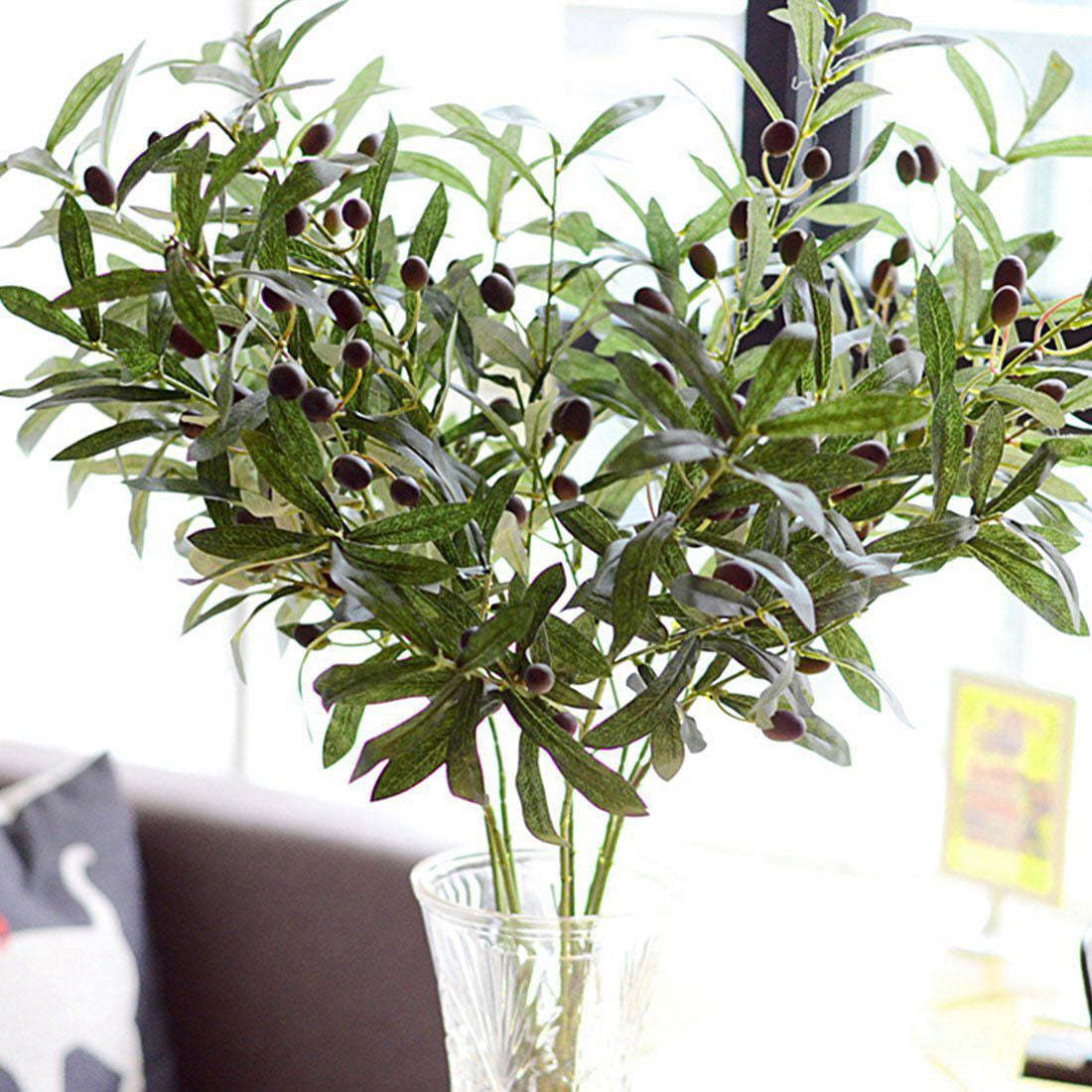 Artificial Olive Leaf Green Plants Fruits Branches Fake Leaves Home Dec C4H1 5X 
