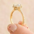 thumbnail image 6 of Cora Jewellery 1.32CT Oval Moissanite Halo Engagement Ring For Women , 10K Yellow Gold, 6 of 7