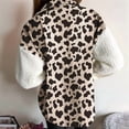 thumbnail image 4 of Women'S Flannel Button Down Fleece Jacket Fall Fuzzy Lapel Long Sleeves Plaid Blouse Jacket Winter Light Coats Cow Color S, 4 of 6