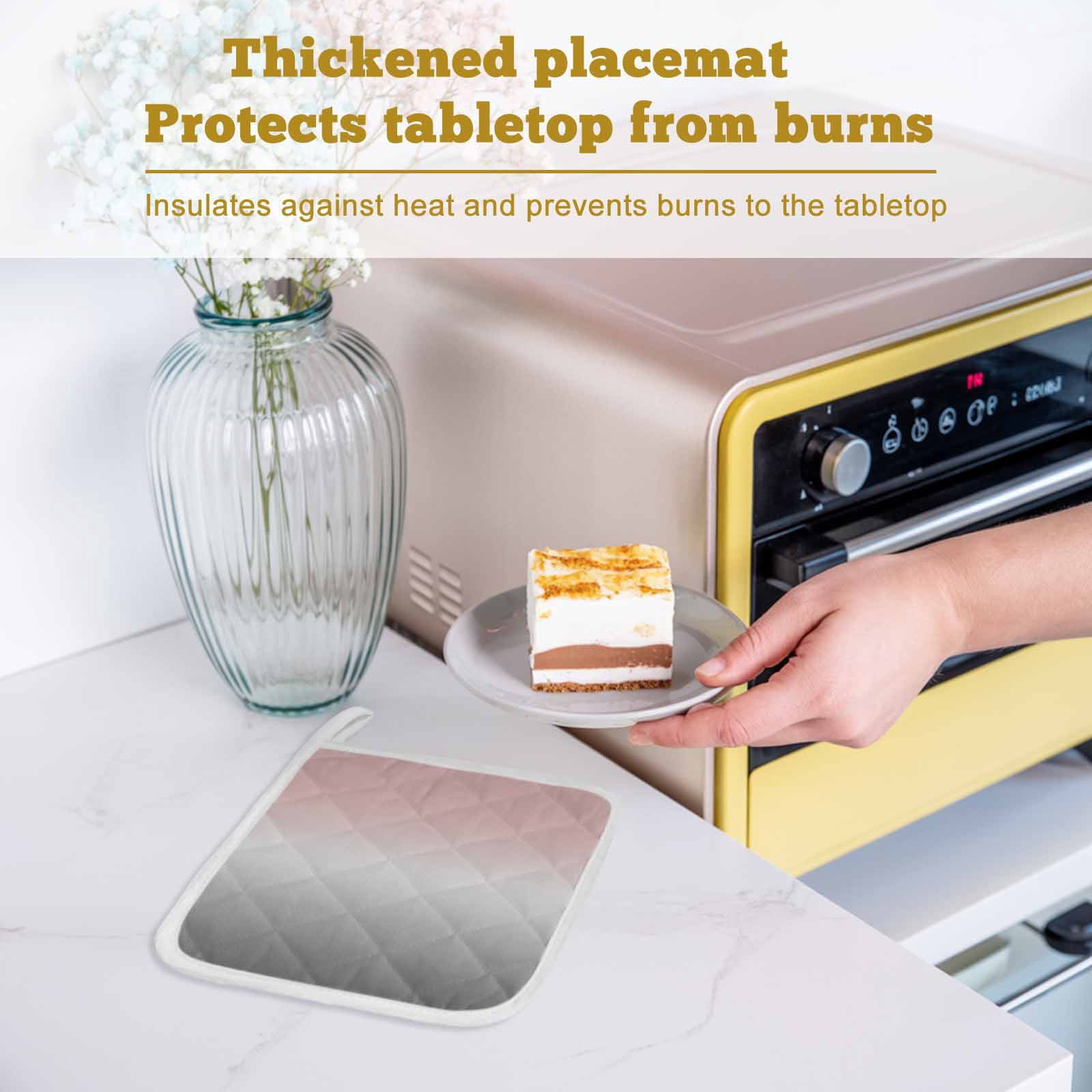 Gradient Pink Grey, Pot Holders for Kitchen Heatproof Potholder, 4 Pack Modern Abstract Color Ombré Art Hot Pads Multipurpose Oven Pads Cloth Potholders Trivet for Cooking and Baking