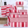 thumbnail image 1 of BAOPAI Velvet Bath Towel Set 8 Piece Absorbent Stripe Towels for Soft Quick Drying Bathroom Essentials, 1 of 7