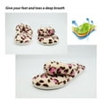 thumbnail image 3 of Indoor Slippers for Women Open Toe, Plush Anti Slip Flip Flops (M- US women size 7-8, Leopard print), 3 of 4