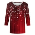 thumbnail image 5 of Tops for Women 3/4 Sleeve Valentine's Day Printed Casual Round Neck T-shirt Loose Shirt Multicolor XXXL, 5 of 5