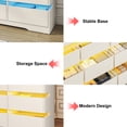 thumbnail image 3 of ANPOO 9 Drawer Dresser for Bedroom, 63 Inch Dresser with LED Lights and Charging Station, Wide Chest of Drawers with Large Storage, Bedroom Closet Organizer Cabinet for Living Room Entryway, White, 3 of 8