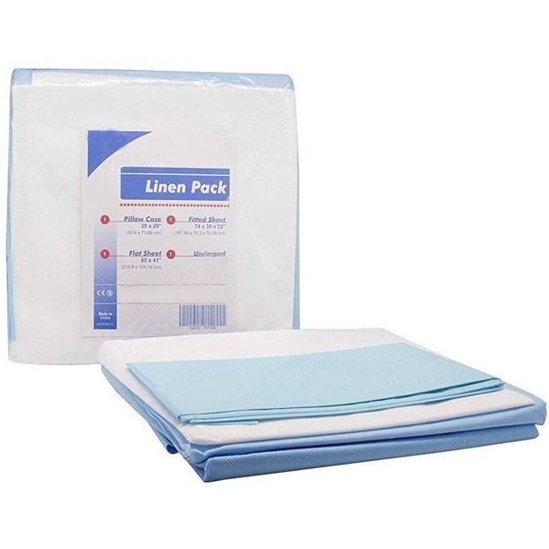 Linen Pack25 packs of Disposable Bed Linens for hospitals, clinics