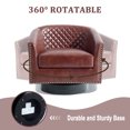 thumbnail image 4 of UIXE Swivel Accent Chairs Set of 2 Barrel Chairs Modern Round Swivel Chair for Living Room, Red Brown, 4 of 6