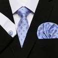 thumbnail image 2 of Synzerm Mens Solid Color Formal Necktie and Pocket Square Cufflinks Sets, 2 of 5