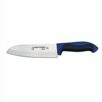 Dexter-Russell S360-7C-PCP 7" Santoku Knife, High-Carbon Steel Hollow Edge Blade, Blue Polypropylene and Slip-Resistant Handle, Made in USA
