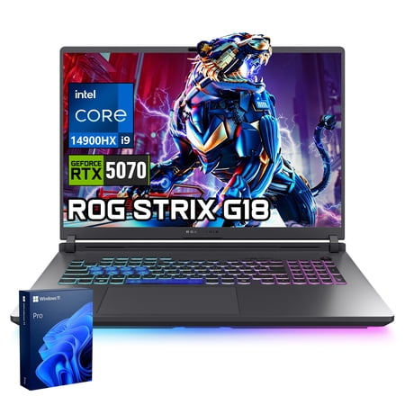 ASUS ROG Strix G18 18" Gaming Laptop, Intel Core i9-14900HX, NVIDIA GeForce RTX 5070, 32GB RAM, 1TB SSD, Windows 11 Home, Grey