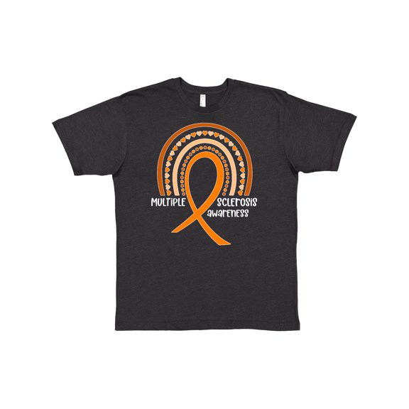 Inktastic Multiple Sclerosis Awareness Orange Ribbon Rainbow T-Shirt