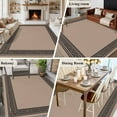 thumbnail image 5 of Black Brown Greek Key Area Rug 5x8 FT, Non Slip Bedroom Throw Carpet, Geometric Greece Ancient Farmhouse Geo Washable Soft Floor Carpet Non-Shedding Rug for Living Room Nursery Dorm Office, 5 of 9