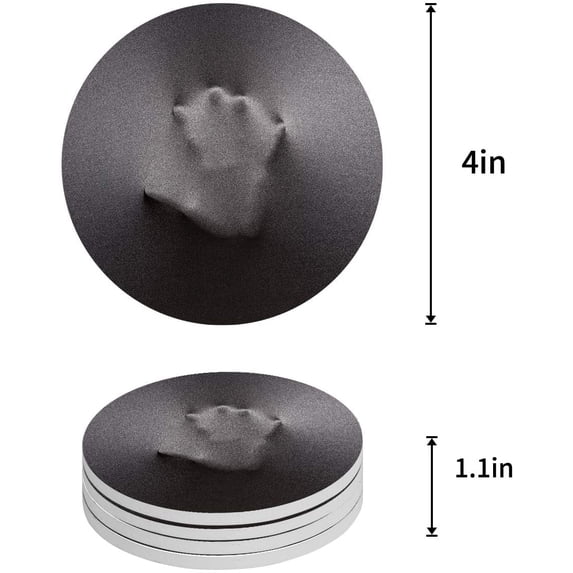FMSHPON Halloween Decor Horror Ghost Set of 4 Round Coaster for Drinks, Absorbent Ceramic Stone Coasters Cup Mat with Cork Base for Home Kitchen Room Coffee Table Bar Decor