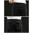 thumbnail image 5 of Clearance YLSDY Mens Cargo Pants Classic Fit Pants Cotton Mens Work Pants Casual Elastic Waist Men Pants Multi Pcckets Black 18, 5 of 9