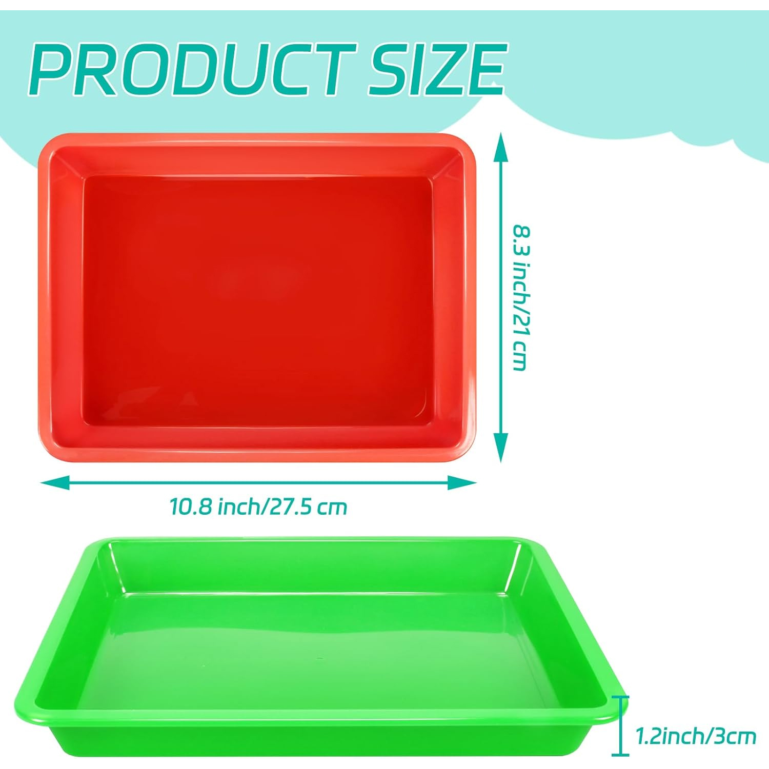 GoXteam 6 Pack Activity Plastic Art Trays, 10.9'' x 8.3'' Art Trays for Arts and Crafts, Multicolor Plastic Art Trays for DIY Projects, Beads, Painting, Jewelry