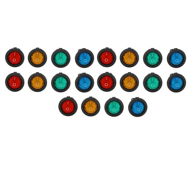 Interruptor De Palanca De Luz LED, 20 Piezas Interruptor Basculante De Luz LED Redondo De 3 Pines De 0,79 Pulgadas De Diámetro Para Coche