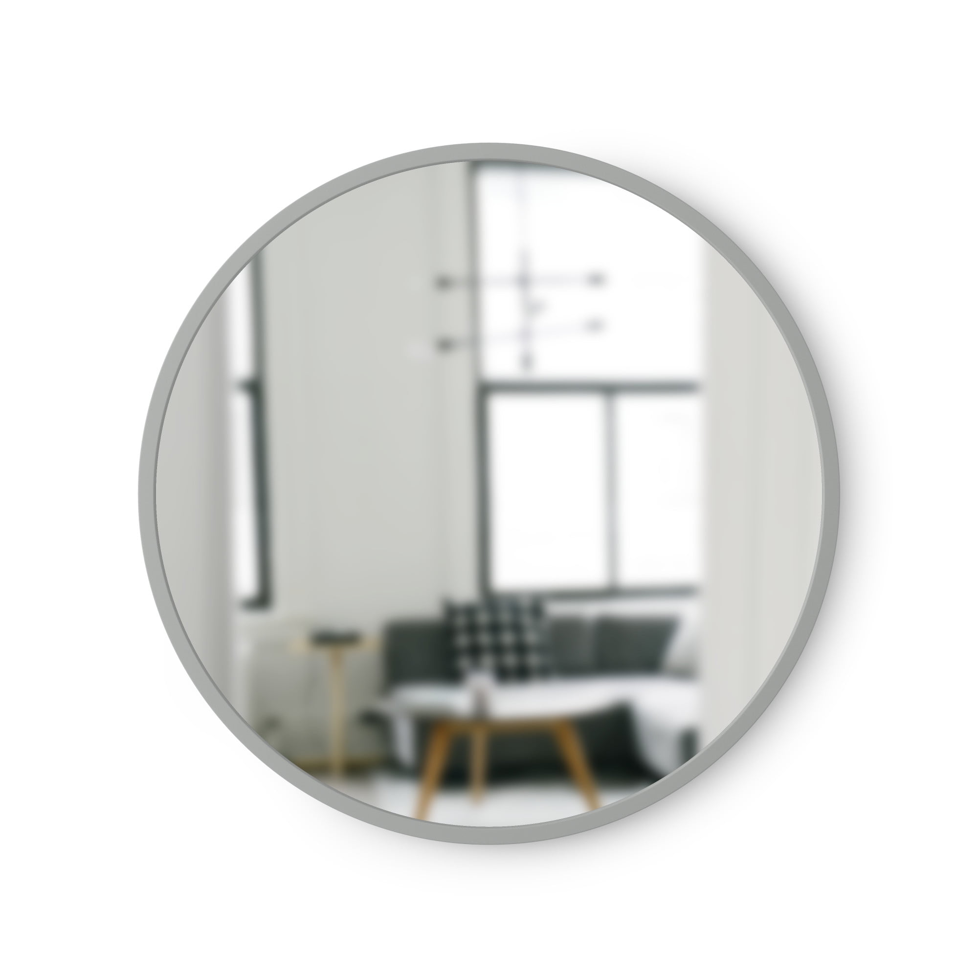 Umbra Hub Wall Mirror 18Inch with Modern Rubber Frame