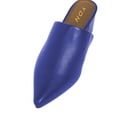 thumbnail image 2 of YDN Women Basic Block Low Heel Mules Slip On Clogs Pointed Closed Toe Backless Sandals Casual Office Dressy Shoes Size 16 Blue, 2 of 2