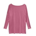 thumbnail image 4 of Tawop Womens Shirts Womens T Shirts Round Neck Long Sleeve Solid Pink M(Us:6), 4 of 7