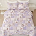 thumbnail image 4 of Evenhug Quilts 3-Piece Purple Streaks Patchwork Floral King Quilt Set With Shams, 4 of 7