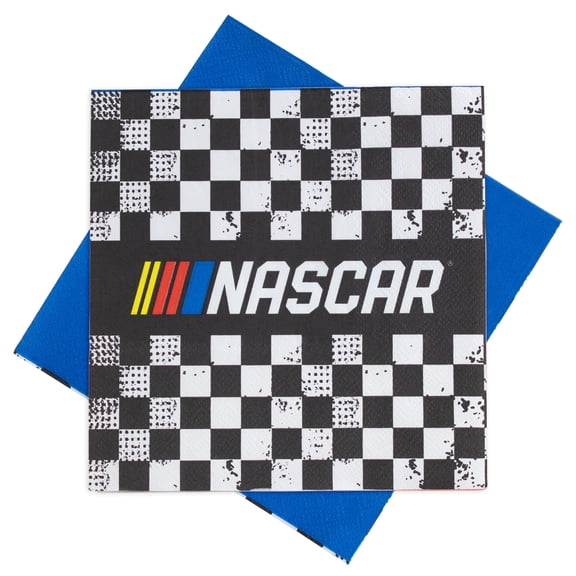 Prime Party NASCAR Checkered 3-Ply Disposable Lunch Napkins, 16 Count, 6.5 x 6.5 in