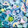 thumbnail image 1 of YOPTOP 200 Pcs Slime Charms Cute Set  Bulk Mixed Resin Flatback Fake Candy Charms Assorted Sweets Slime Beads Making Supplies for DIY Craft Making and Ornament Scrapbooking Blue,Blue, 1 of 4