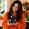 thumbnail image 7 of Liamobondopolis Black Haunted House Resin Figurine with Smiling Ghosts and Skulls for Halloween Tabletop Fireplace Mantel Gothic Spooky Decor 9.84 In, 7 of 7