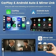 PODOFO 6.9 Inch Car Stereo Single Din Carplay Android Auto Car Radio FM Bluetooth Car Audio Receiver Support SWC Mirror Link