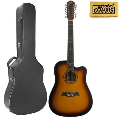 Oscar Schmidt 12 String Oscar Schmidt 12 String Sunburst Acoustic/Elec Guitar w/ Hard Case, OD312CETS CASE ()