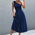 Dresses For Women Wedding Guest Elegant One Shoulder Elastic Waist Slim
