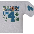 thumbnail image 3 of RAWR I'm FOUR Dinosaur Fourth Birthday T Shirt (Toddler Boys), 3 of 3