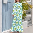 thumbnail image 3 of Vestido largo con flores pop de los años 60, vestido de invitada de boda 2024, vestido elegante y chic para mujer, vestidos de verano 2024 de manga larga para mujer, 3 of 4