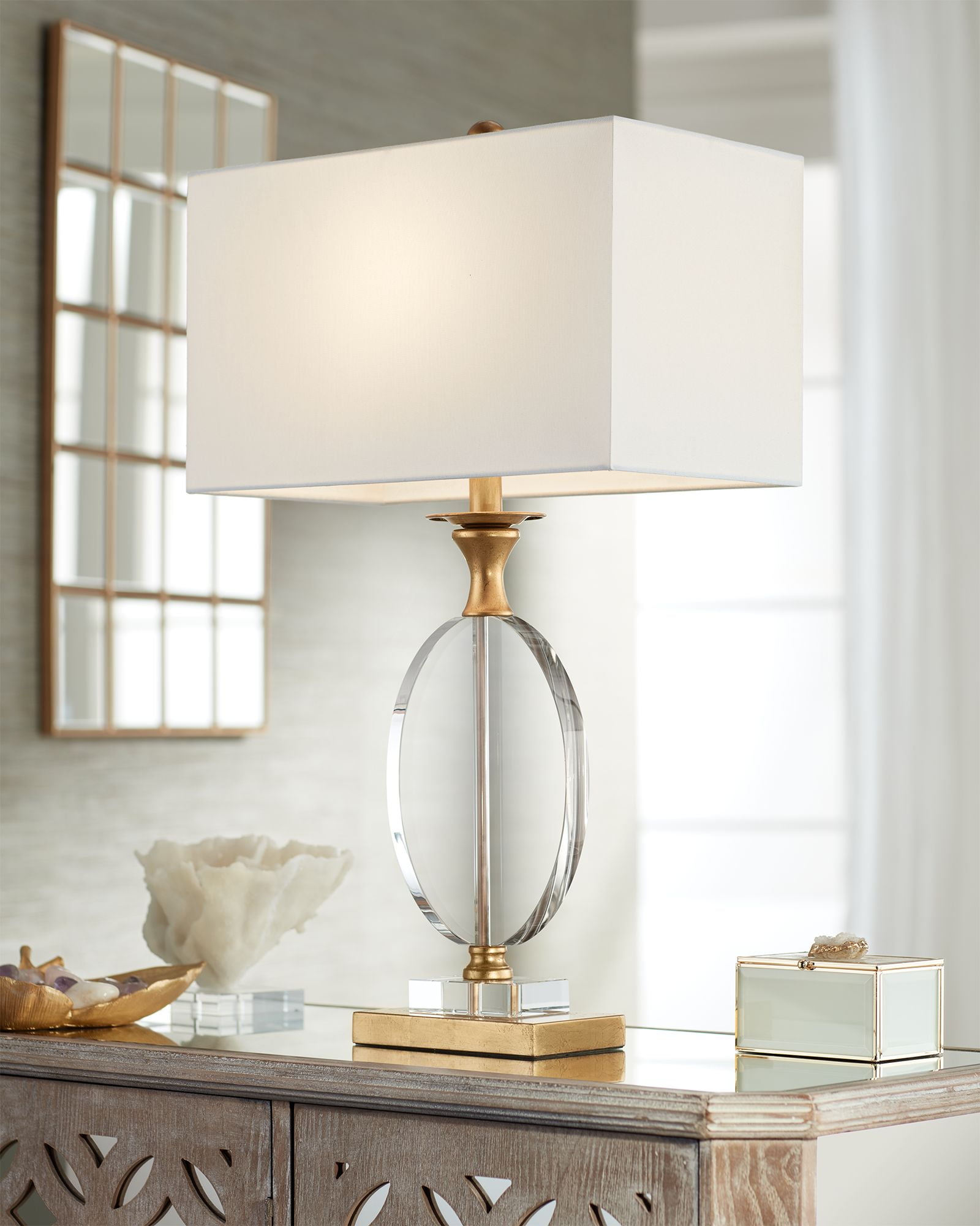 Vienna Full Spectrum Modern Table Lamp Gold Clear Crystal Gl Vienna Full Spectrum Modern Table Lamp